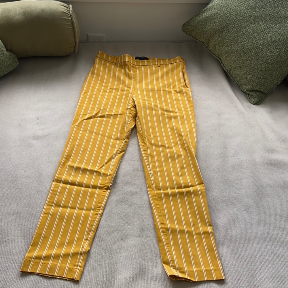 High Waisted Yellow Striped Pants